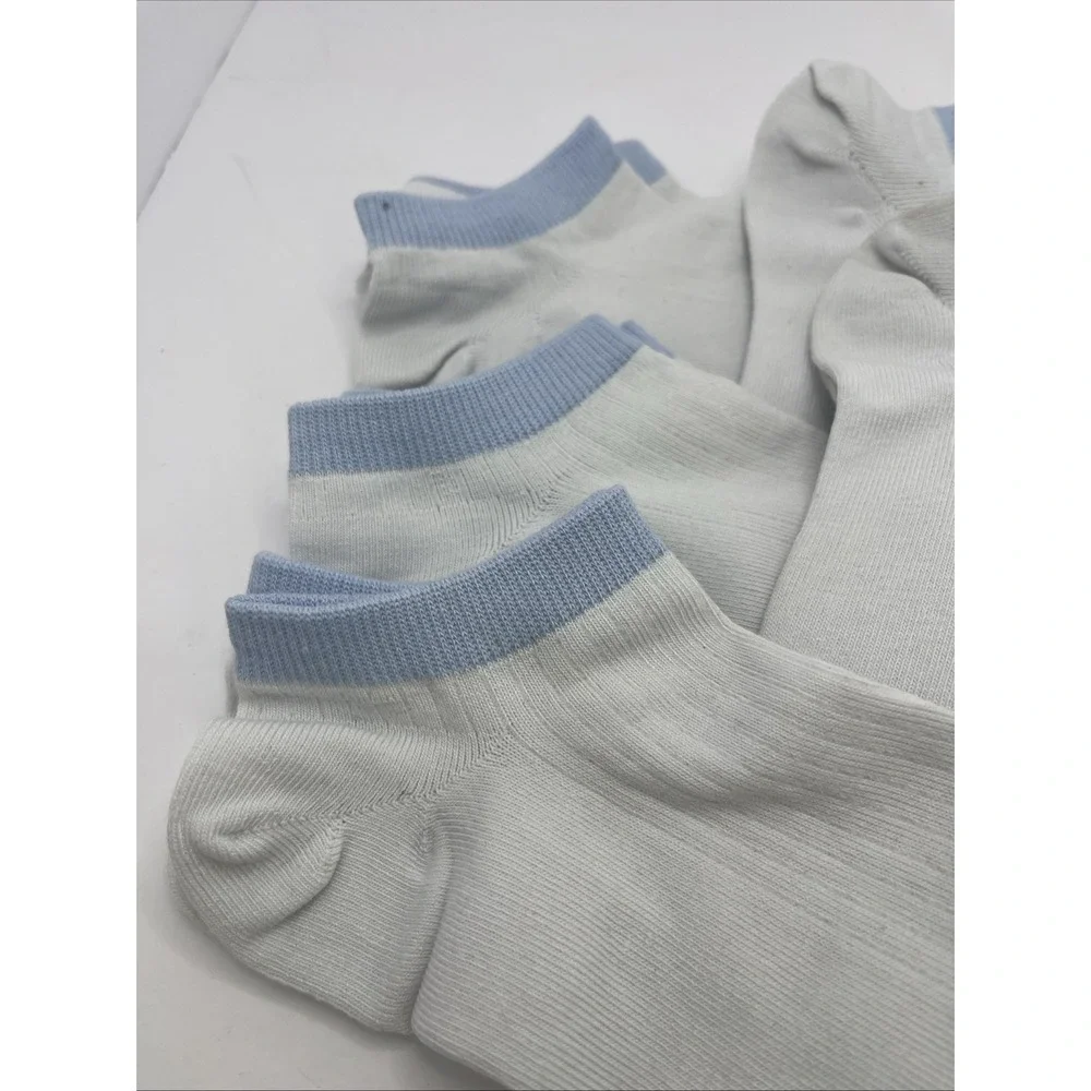5‎ Pairs Unisex Low Cut Comfortable Everyday Sport Socks  White And Blue